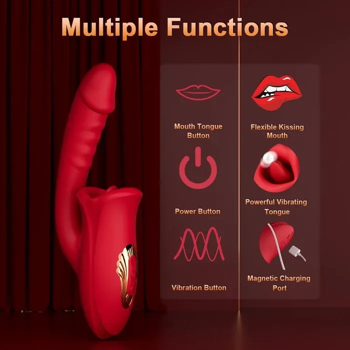 2 in 1 Oral sucking and thrusting Vibrator OSensual Vibrators