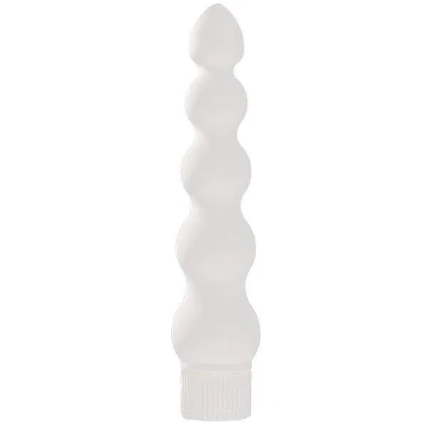 Anal Doc Johnson White Nights 7 Inch Ribbed Anal Vibrator