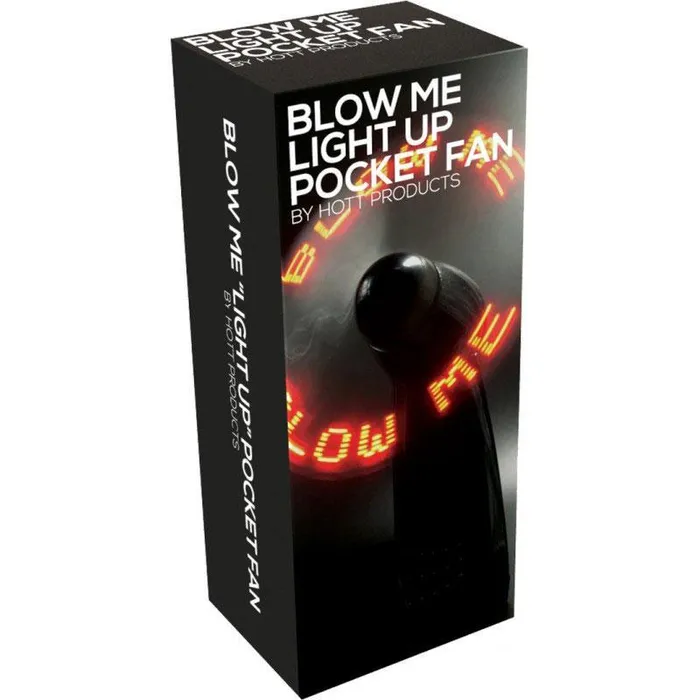 Anal Hott Products Unlimited Blow Me Light Up Pocket Fan Black