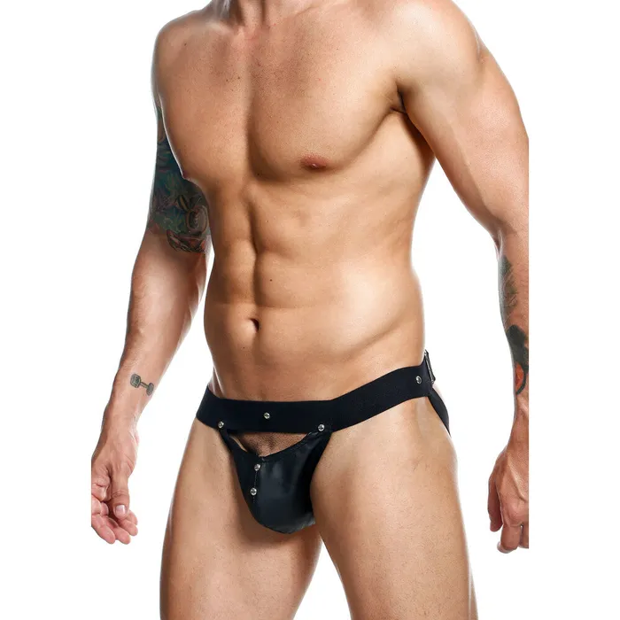 Anal Male Basics Male Basics Dngeon Peekaboo Jock Black One Size