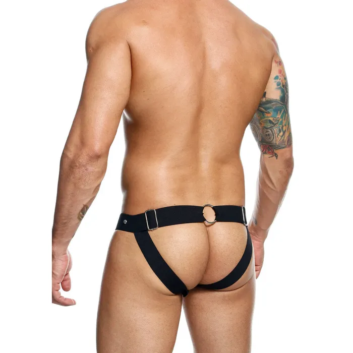 Anal Male Basics Male Basics Dngeon Peekaboo Jock Black One Size