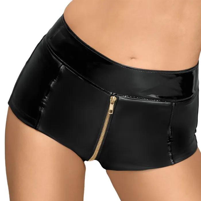 Anal Noir Noir Black Zip Up Hot Pants Size X Large