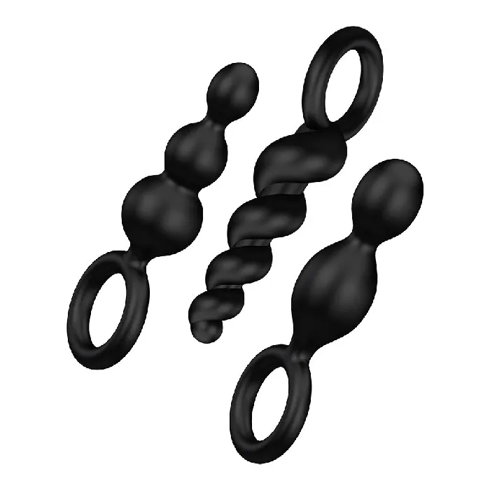 Anal Satisfyer Pro Satisfyer Booty Call Set Of 3 Black Anal Plugs