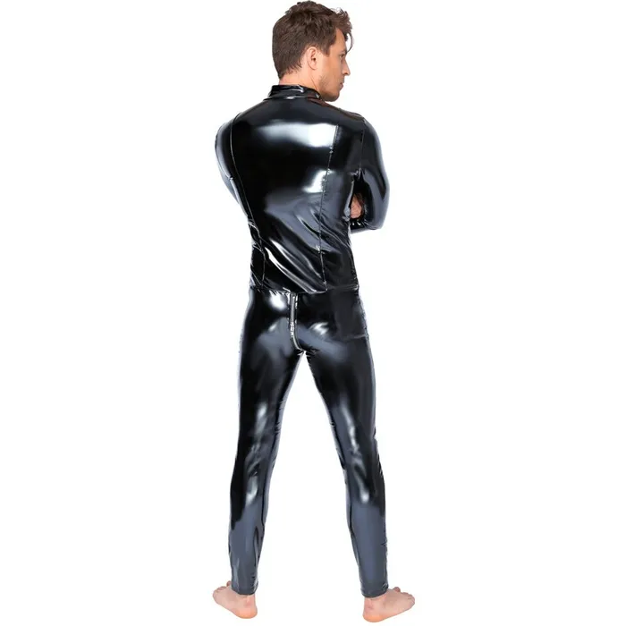 Black Level Anal Black Level Vinyl Jumpsuit With Zip Black Size XXL