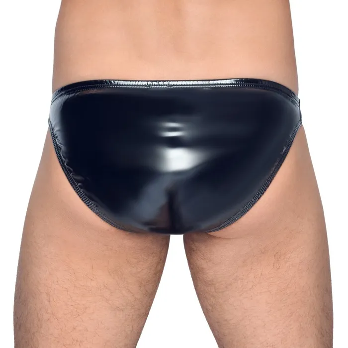 Black Level Black Level Vinyl Briefs With Zip Black Size XXL Anal