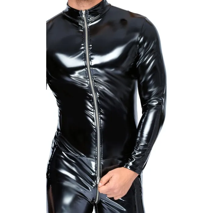 Black Level Vinyl Jumpsuit With Zip Black Size Large Black Level Anal