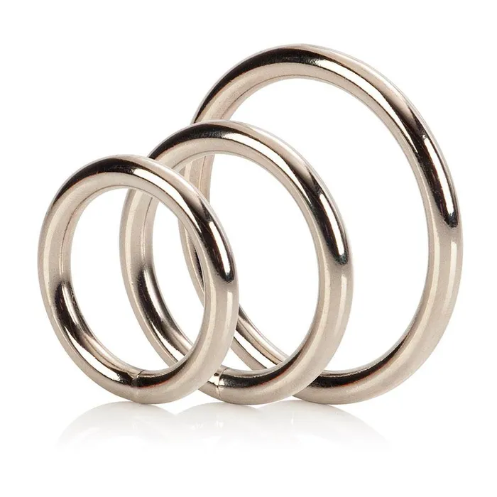 California Exotic 3 Piece Silver Ring Set Couples