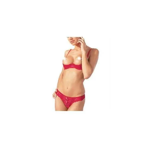 Cottelli Collection Red Lace Open Bra Set Size 38BL Cottelli Collection Anal