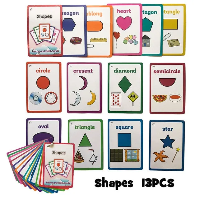 Couples DB Global Surplus Children Baby English Learning Word Card Pocket Flash Learning Montessori Educational Toys Word Table Game Card for Kids