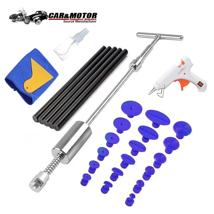 Couples DB Global Surplus PDR Tools Car Paintless Dent Removal Tool Kit Dent Repair Puller Kit Slide Reverse Hammer Glue Tabs Suction Cups For Hail Damage