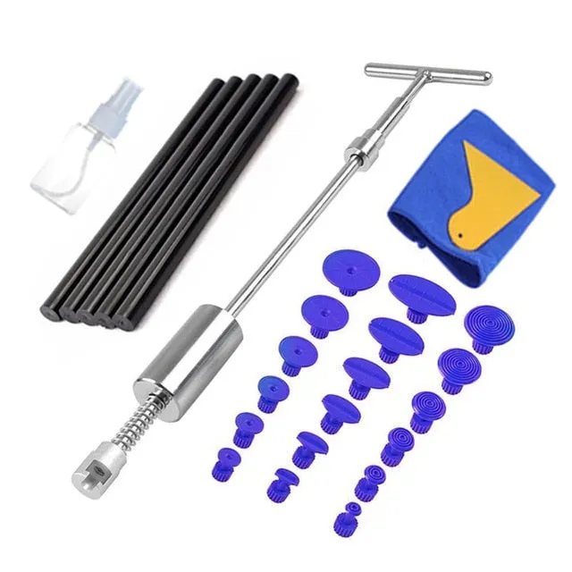 Couples DB Global Surplus PDR Tools Car Paintless Dent Removal Tool Kit Dent Repair Puller Kit Slide Reverse Hammer Glue Tabs Suction Cups For Hail Damage