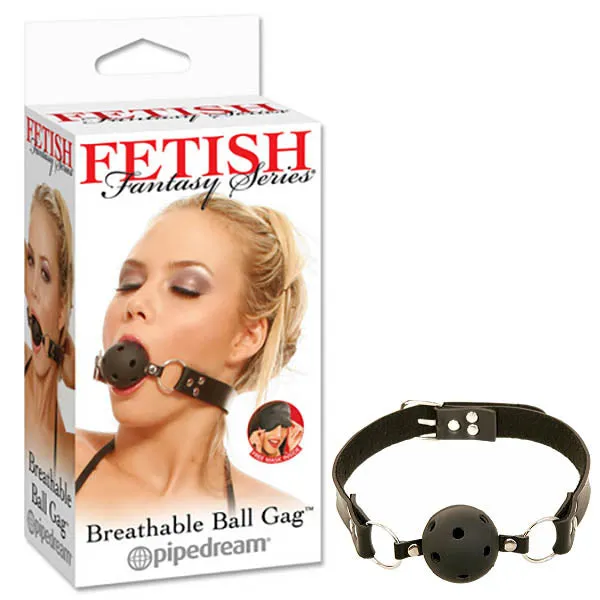 Couples Fetish Fantasy Series Breathable Ball Gag Black Ball Gag Pipedream