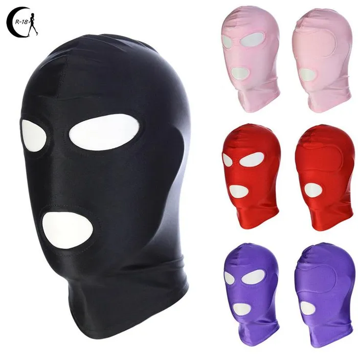 Couples Head Mask Spandex Lycra Hood Bdsm SM Role Playing Game Erotic Latex Leather Fetish Open Mouth Hood Mask DB Global Surplus