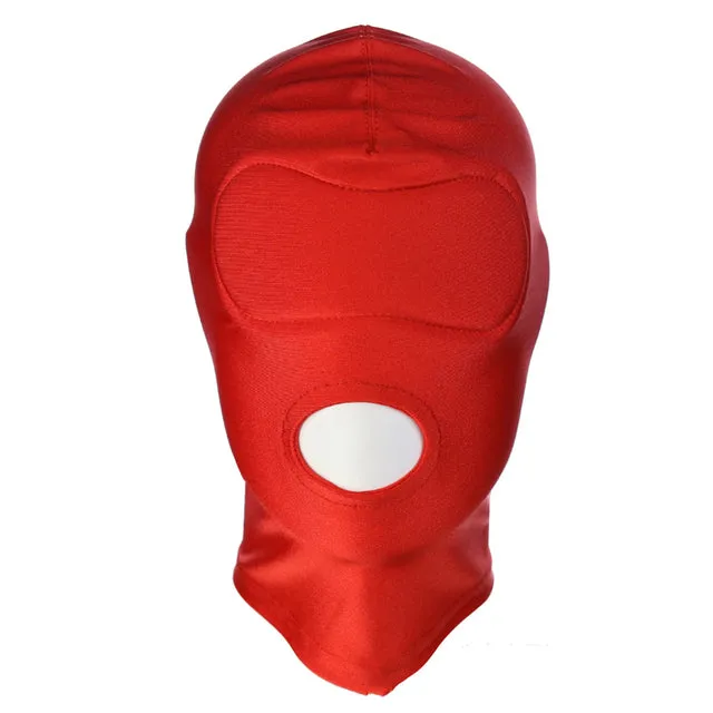 Couples Head Mask Spandex Lycra Hood Bdsm SM Role Playing Game Erotic Latex Leather Fetish Open Mouth Hood Mask DB Global Surplus