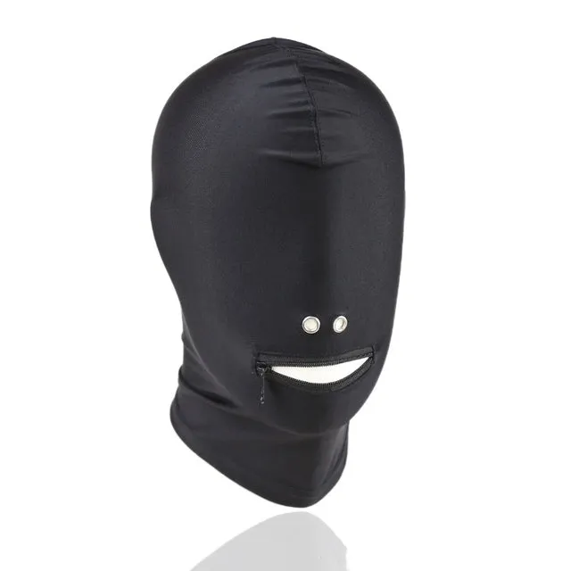 Couples Head Mask Spandex Lycra Hood Bdsm SM Role Playing Game Erotic Latex Leather Fetish Open Mouth Hood Mask DB Global Surplus