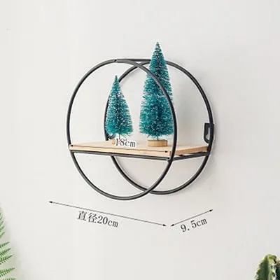 Couples Nordic INS Metal Decorative Hanging Shelf Round Hexagon Storage Holder Shelves Home Wall Decoration Potted Ornament Stand Rack DB Global Surplus