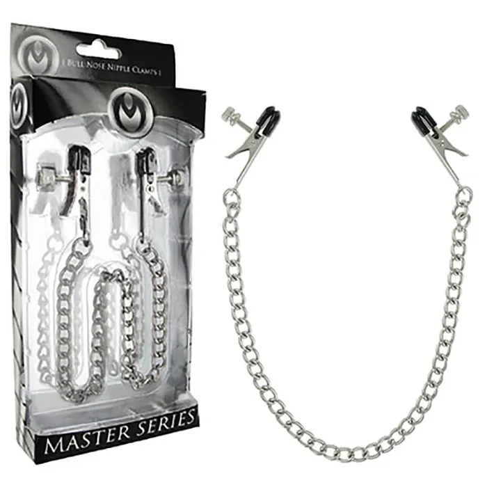 Couples XR Brands Master Series Ox Bull Nose Nipple Clamps Metal Nipple Clamps with Chain