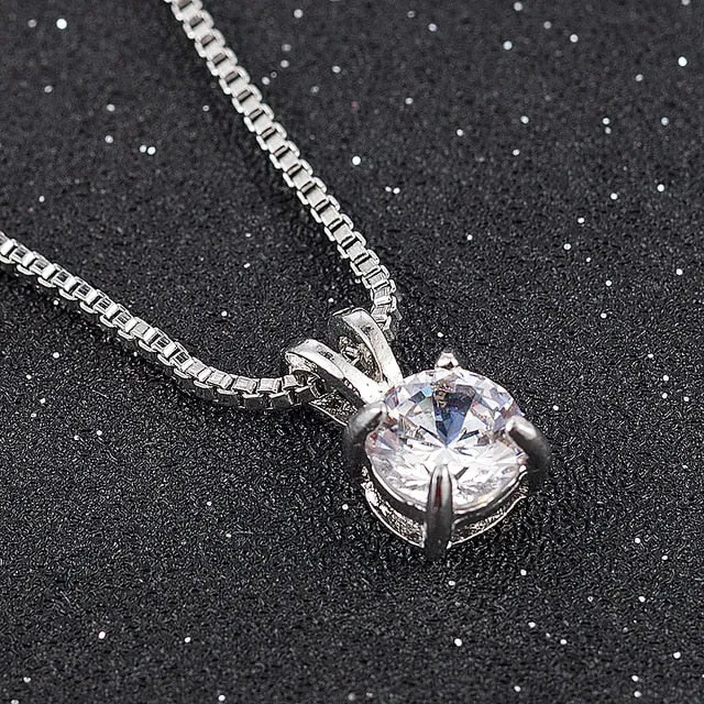 DB Global Surplus Anal 2019 Classic Wedding Crystal Silver Color Pendant Necklace for Women Trendy Rhinestone Collar Necklace Jewelry