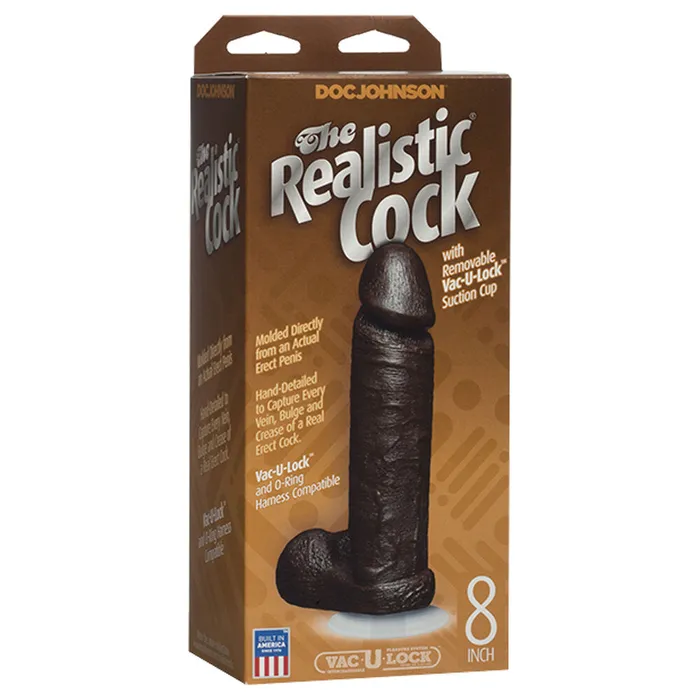 Dildos Doc Johnson The Realistic Cock 8 Inch Dildo Black