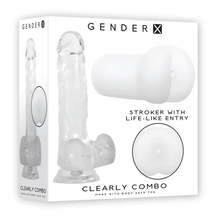 Dildos Gender X CLEARLY COMBO Clear Dildo and Masturbator Set Gender X