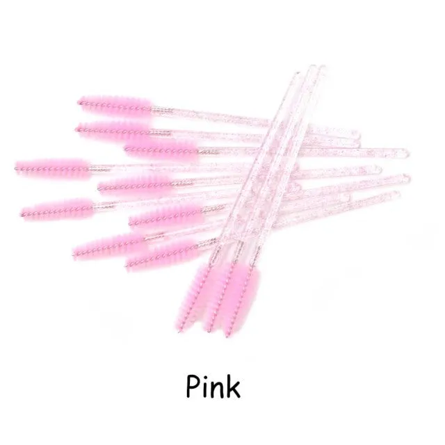 Disposable Eyelash Brush 2550 Pcs Crystal Eye Brush Diamond Handle Mini Mascara Wands Brush Eyelash Extension Makeup Brush Set DB Global Surplus Male Sex Toys