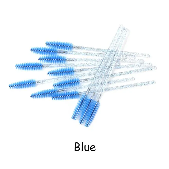 Disposable Eyelash Brush 2550 Pcs Crystal Eye Brush Diamond Handle Mini Mascara Wands Brush Eyelash Extension Makeup Brush Set DB Global Surplus Male Sex Toys