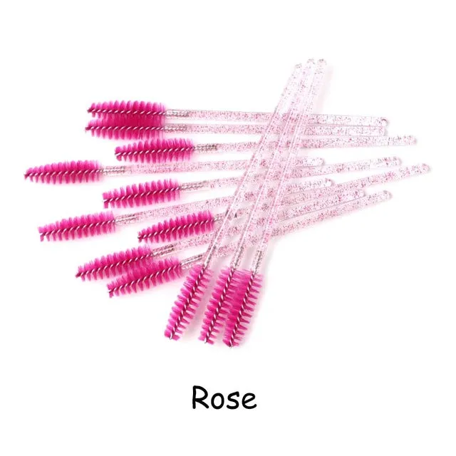 Disposable Eyelash Brush 2550 Pcs Crystal Eye Brush Diamond Handle Mini Mascara Wands Brush Eyelash Extension Makeup Brush Set DB Global Surplus Male Sex Toys