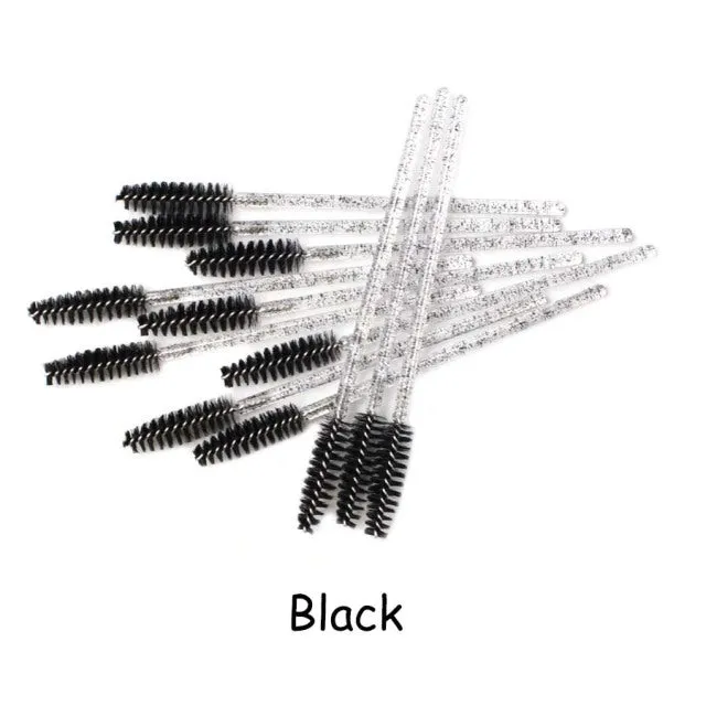 Disposable Eyelash Brush 2550 Pcs Crystal Eye Brush Diamond Handle Mini Mascara Wands Brush Eyelash Extension Makeup Brush Set DB Global Surplus Male Sex Toys