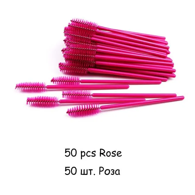 Disposable Eyelash Brush 2550 Pcs Crystal Eye Brush Diamond Handle Mini Mascara Wands Brush Eyelash Extension Makeup Brush Set DB Global Surplus Male Sex Toys