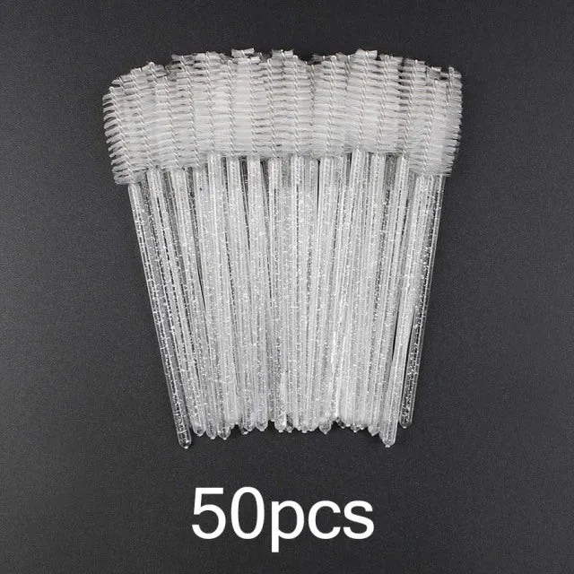 Disposable Eyelash Brush 2550 Pcs Crystal Eye Brush Diamond Handle Mini Mascara Wands Brush Eyelash Extension Makeup Brush Set DB Global Surplus Male Sex Toys