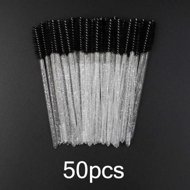 Disposable Eyelash Brush 2550 Pcs Crystal Eye Brush Diamond Handle Mini Mascara Wands Brush Eyelash Extension Makeup Brush Set DB Global Surplus Male Sex Toys