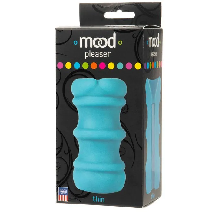 Doc Johnson Male Sex Toys Mood Pleaser Thin Masturbator Blue 46 Inches