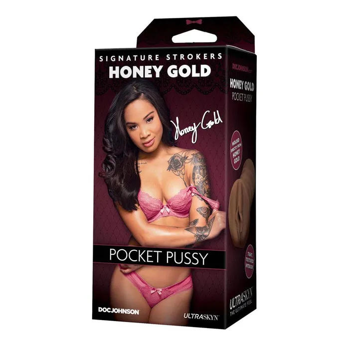 Doc Johnson Male Sex Toys Signature Strokers Honey Gold Pocket Pussy