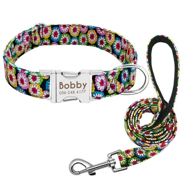 Dog Collar Custom Nylon Puppy Cat Dog Tag Collar Leash Personalized Pet Nameplate ID Collars Adjustable For Medium Large Dogs DB Global Surplus Male Sex Toys