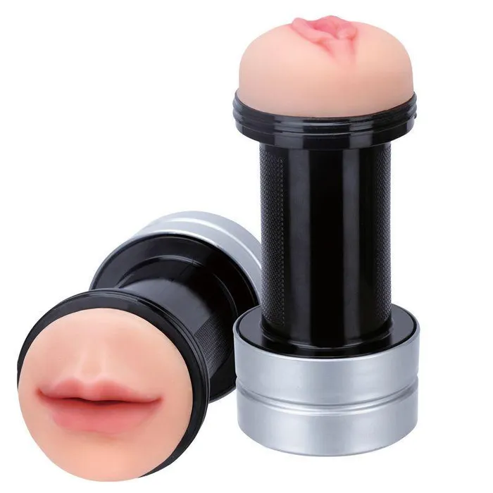 Dream Toys Male Sex Toys Realstuff 2 In 1 Mouth and Vagina Hummer Masturbator