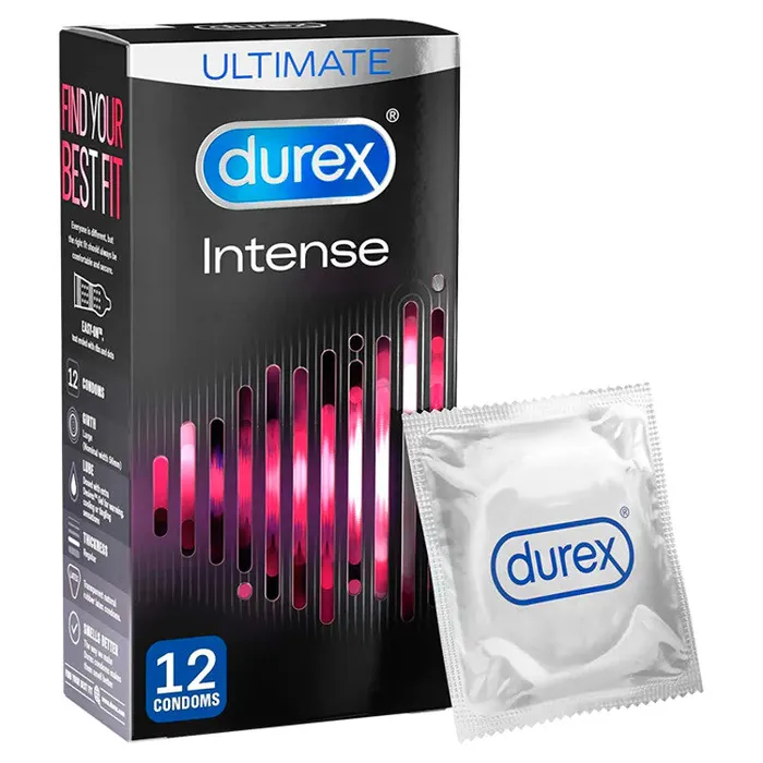 Durex Condoms Male Sex Toys Durex Intense Ribbed And Dotted Condoms 12 Pack