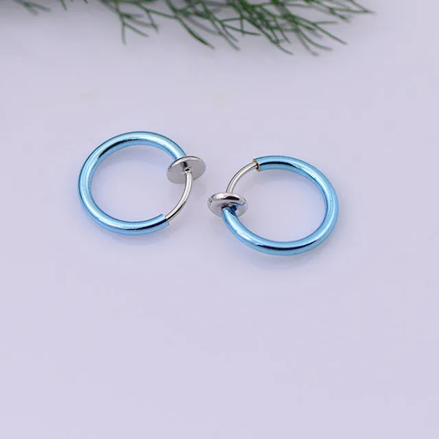 Female Sex Toys Hot 1 Pair 13mm Women Personality Punk Fake Piercing Earrings Body Piercing Nose Lip Ear Rings Hoop DB Global Surplus