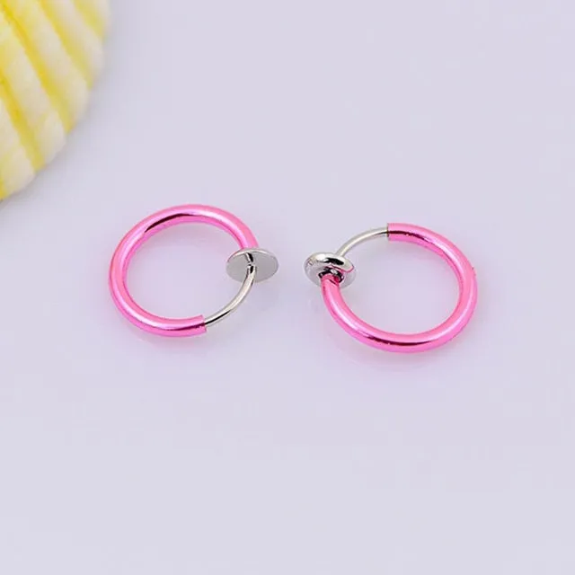 Female Sex Toys Hot 1 Pair 13mm Women Personality Punk Fake Piercing Earrings Body Piercing Nose Lip Ear Rings Hoop DB Global Surplus