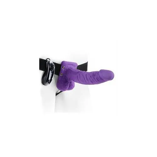 Fetish Fantasy Series 7 Inch Vibrating Hollow Strap On Purple PipeDream Female Sex Toys