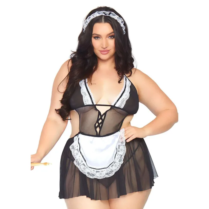 Leg Avenue Lingerie Plus Size Leg Avenue Roleplay Fantasy French Maid Plus Size UK 14 to 18