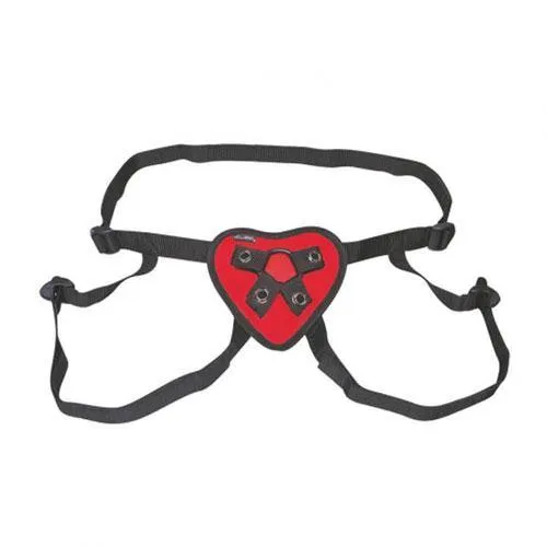 Lux Fetish Red Heart Strap On Harness Lux Fetish Female Sex Toys