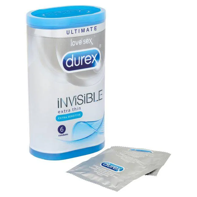 Male Sex Toys Durex Condoms Durex Invisible Extra Sensitive 6 Pack Condoms