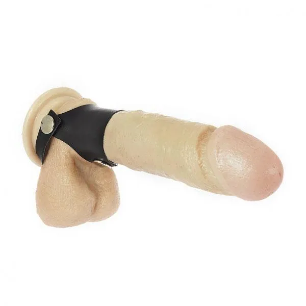 Male Sex Toys Leather Cock Ring With Button Rimba