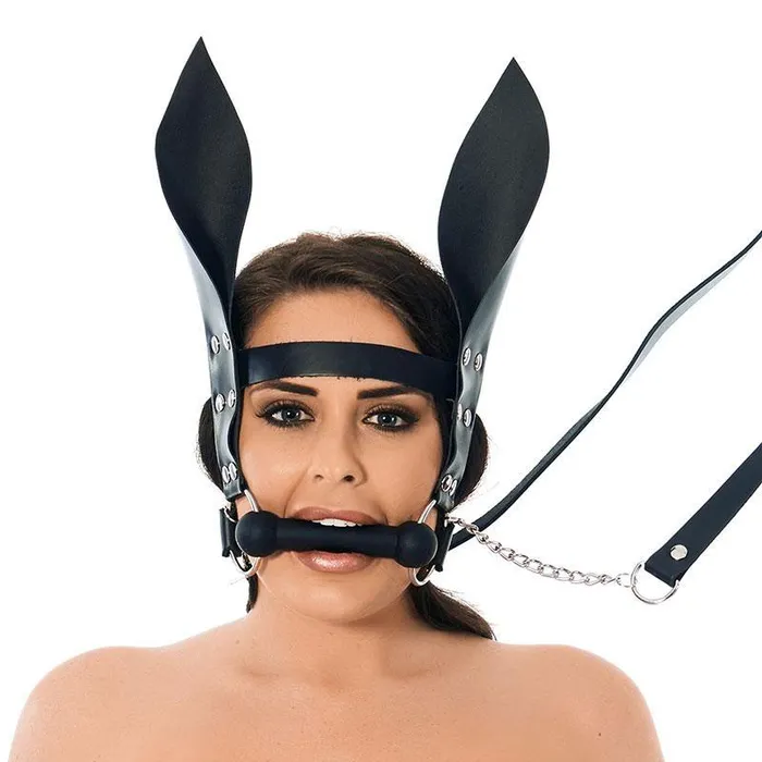 Male Sex Toys Rimba Horsebit Mouth Gag With Reins And Ears