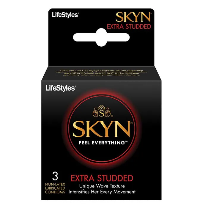 Male Sex Toys Skyn Lifestyles Skyn Extra Studded 3 Pk