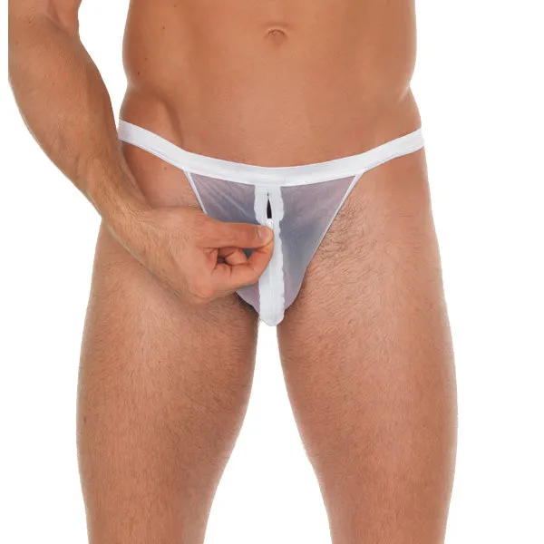 Male Sex Toys So Luxe Mens White Mesh Pouch With GString