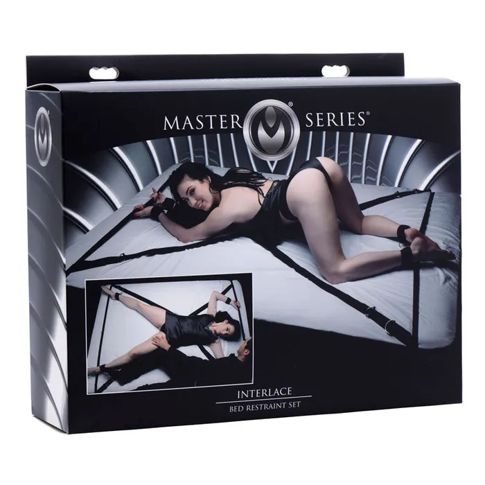 Master Series Interlace Bed Restraint Set Bed Restraints XR Brands Male Sex Toys