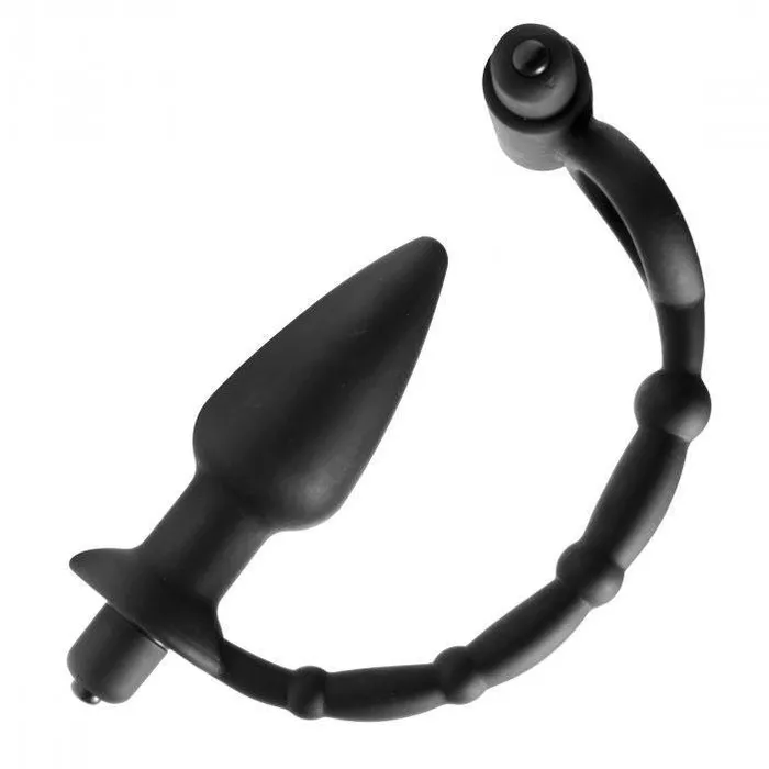 Master Series Viaticus Dual Cock Ring And Anal Plug Vibrator Male Sex Toys