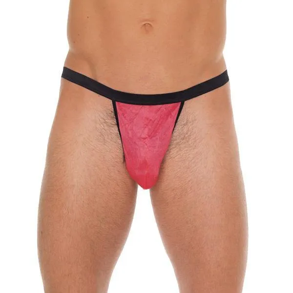 Mens Black GString With Pink Pouch Rimba Vibrators