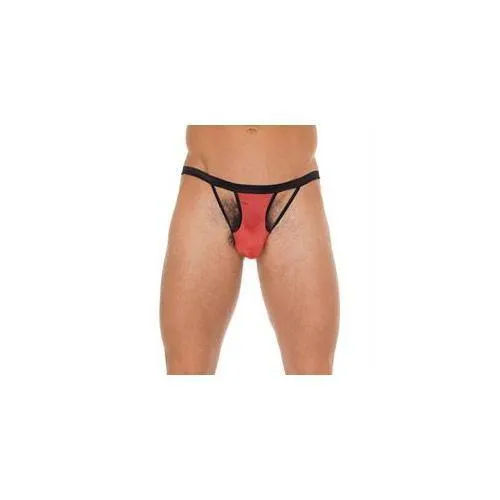 Mens Black GString With Red Pouch Rimba Anal